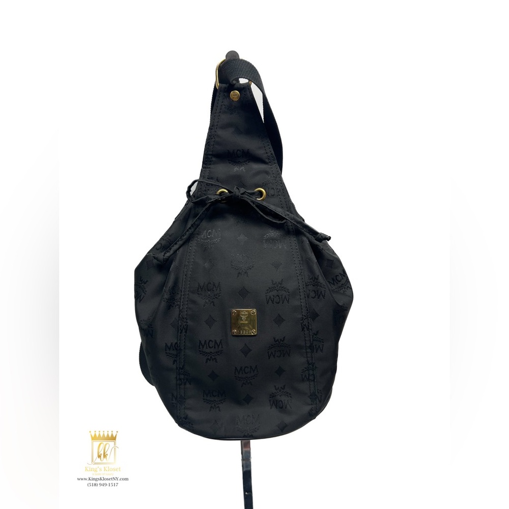 Black Mcm Monogram Drawstring Pouch Shoulder Bag - image 1